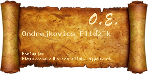 Ondrejkovics Ellák névjegykártya